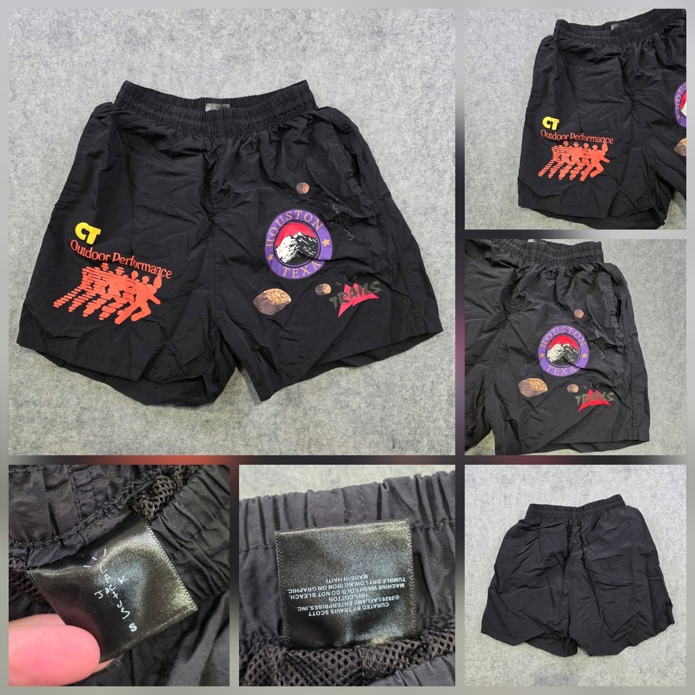 Travis Scott Cactus Jack Mens Small‎ Black Running Wild Shorts Outdoor Pockets
